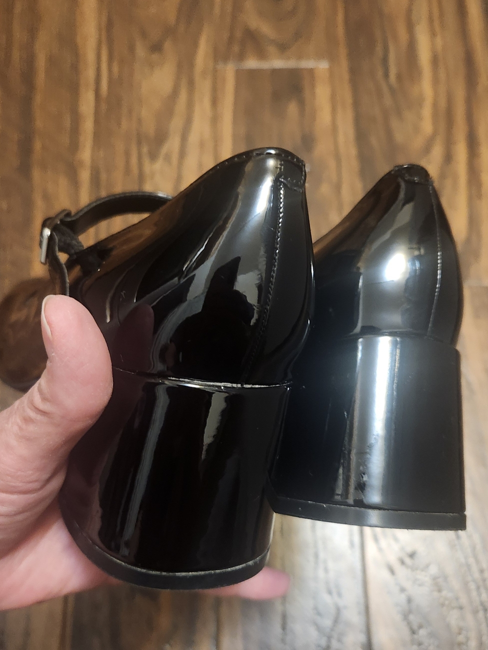 Marc Fisher Black Patent Mary Jane Block Heel Pumps NWOB Sz 6.5M Style MFPALIE-T - Picture 4 of 13